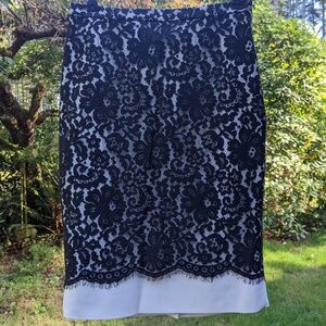 The Limited Scandal Collection Size 4 Black and White Lace Floral Skirt